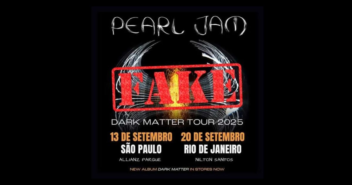 Golpe imita site de ingressos e promove show inexistente do Pearl Jam no Brasil